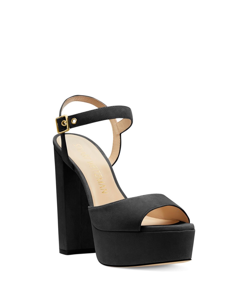Stuart Weitzman RYDER 95 PLATFORM SANDAL en NEGRO de Mujer | Stuart Weitzman® Envío internacional gratuito