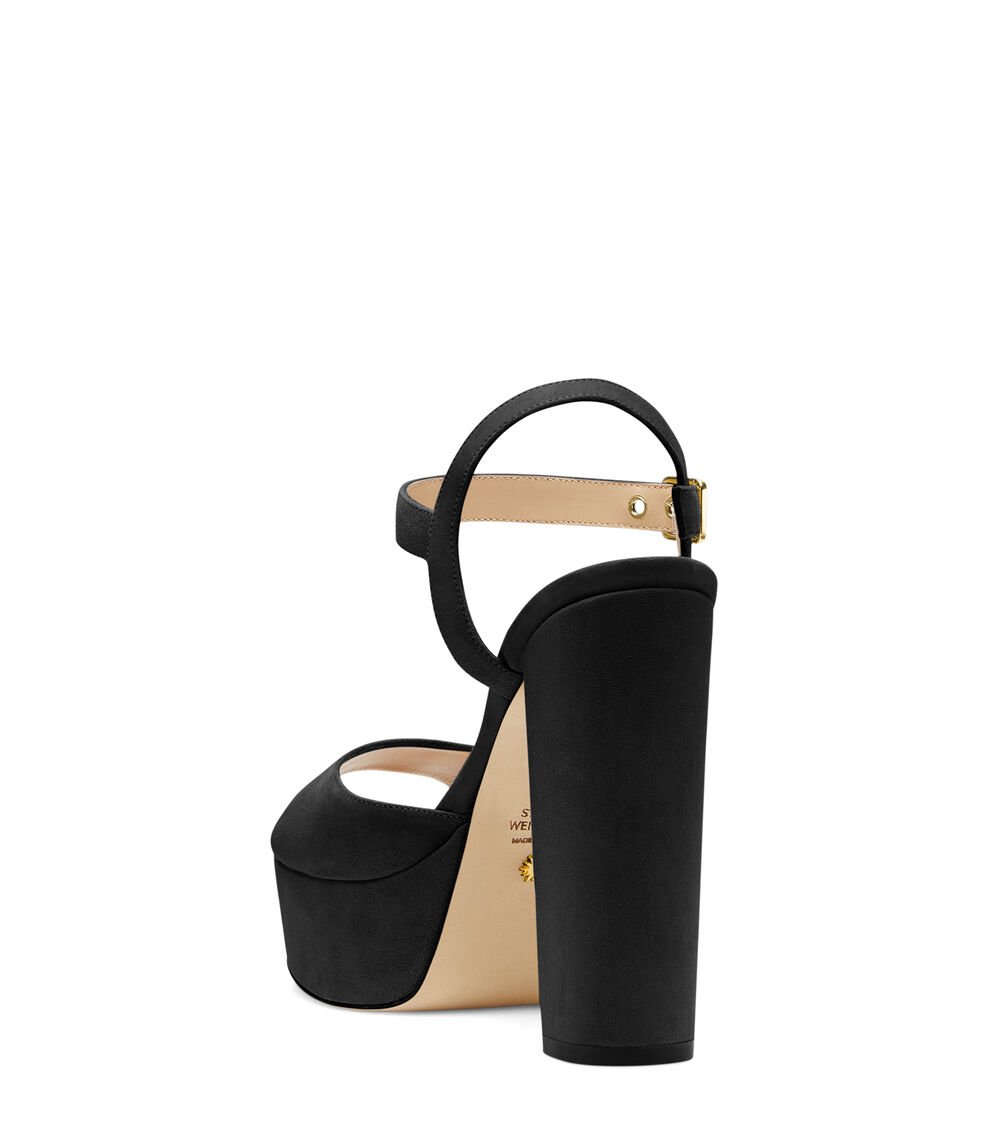 Stuart Weitzman RYDER 95 PLATFORM SANDAL en NEGRO de Mujer | Stuart Weitzman® Envío internacional gratuito