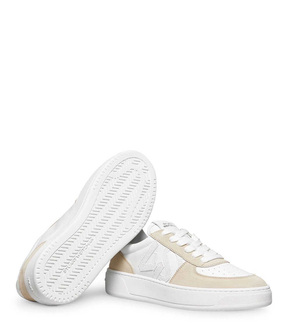 Stuart Weitzman SW COURTSIDE MONOGRAM SNEAKER en BLANCO/BEIGECLARO de Mujer | Stuart Weitzman® En oferta