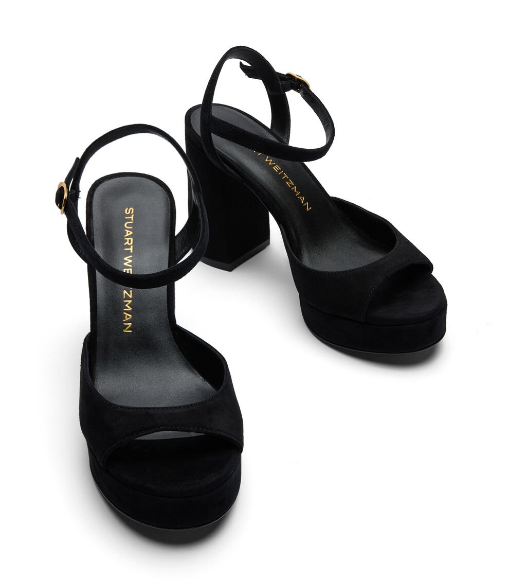 Stuart Weitzman DAYNA II PLATFORM SANDAL en NEGRO de Mujer | Stuart Weitzman® Últimos 2 días
