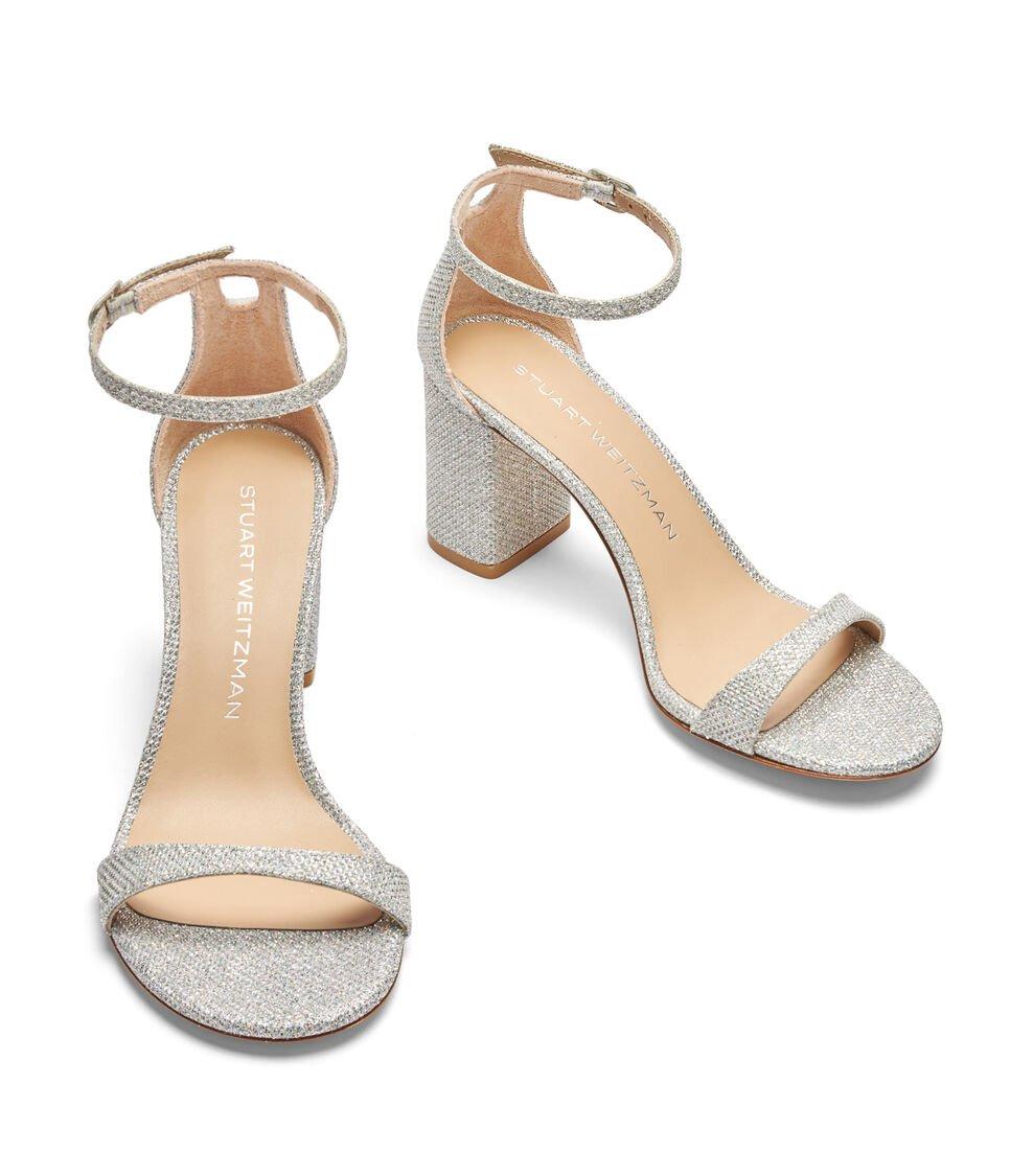 Stuart Weitzman NUDIST II 75 BLOCK SANDAL en CRISTAL de Mujer | Stuart Weitzman® Último día