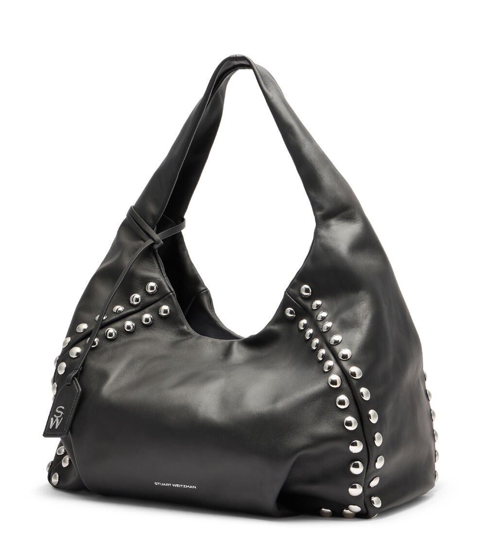 Stuart Weitzman MODA STUD HOBO BAG en BLACK de Mujer | Stuart Weitzman® Promoción trimestral