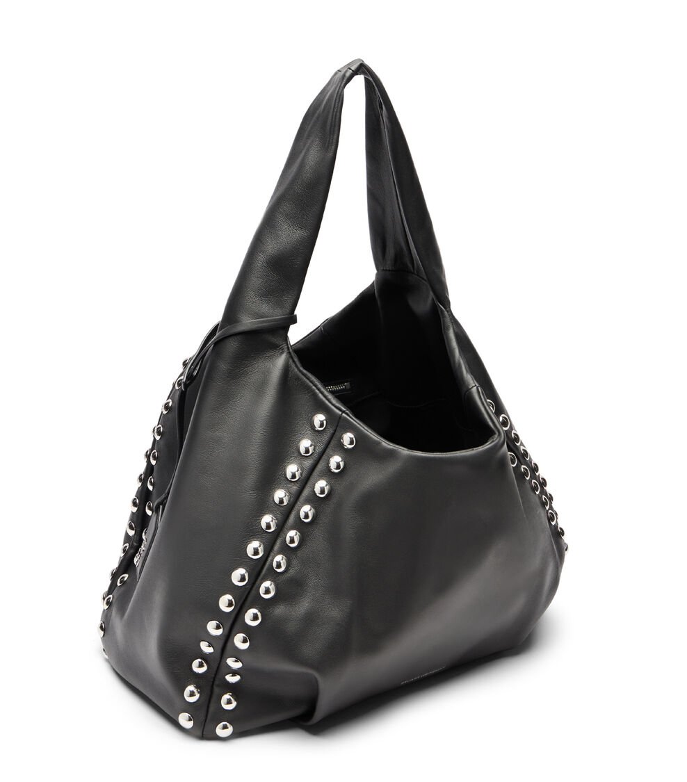 Stuart Weitzman MODA STUD HOBO BAG en BLACK de Mujer | Stuart Weitzman® Promoción trimestral