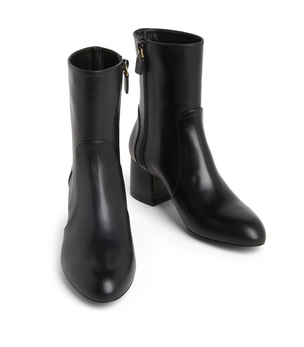 Stuart Weitzman FLAREBLOCK 60 ZIP BOOTIE en NEGRO de Mujer | Stuart Weitzman® Rebajas top