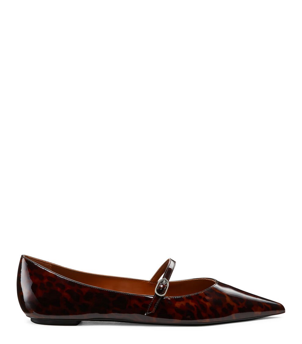 Stuart Weitzman EMILIA MARY JANE FLAT en MARRÓN OSCURO de Mujer | Stuart Weitzman®