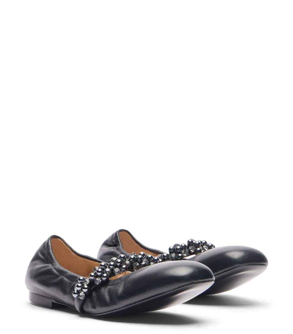 Stuart Weitzman POPPY BALLET FLAT en NEGRO/GRAFITO/NEGRO de Mujer | Stuart Weitzman® Precio de fábrica