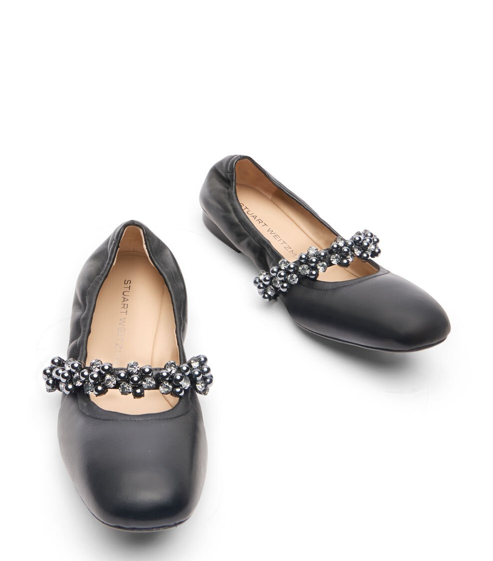 Stuart Weitzman POPPY BALLET FLAT en NEGRO/GRAFITO/NEGRO de Mujer | Stuart Weitzman® Precio de fábrica