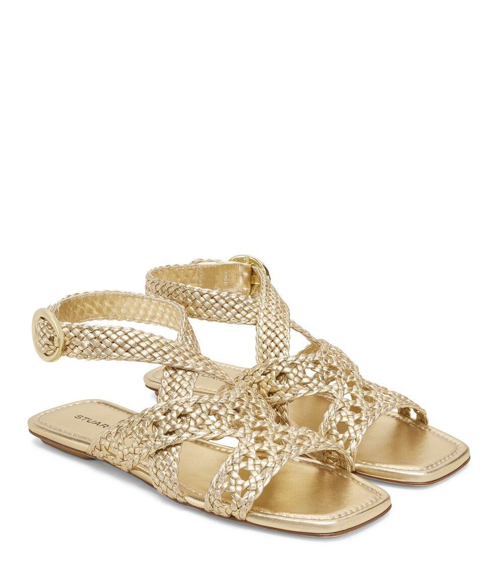 Stuart Weitzman THEA SANDAL en GOLDEN de Mujer | Stuart Weitzman® Grandes descuentos