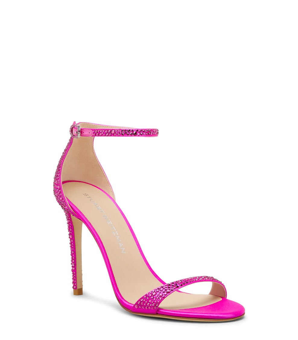 Stuart Weitzman NUDIST SHINE 100 SANDAL en FUCSIA de Mujer | Stuart Weitzman® Liquidación