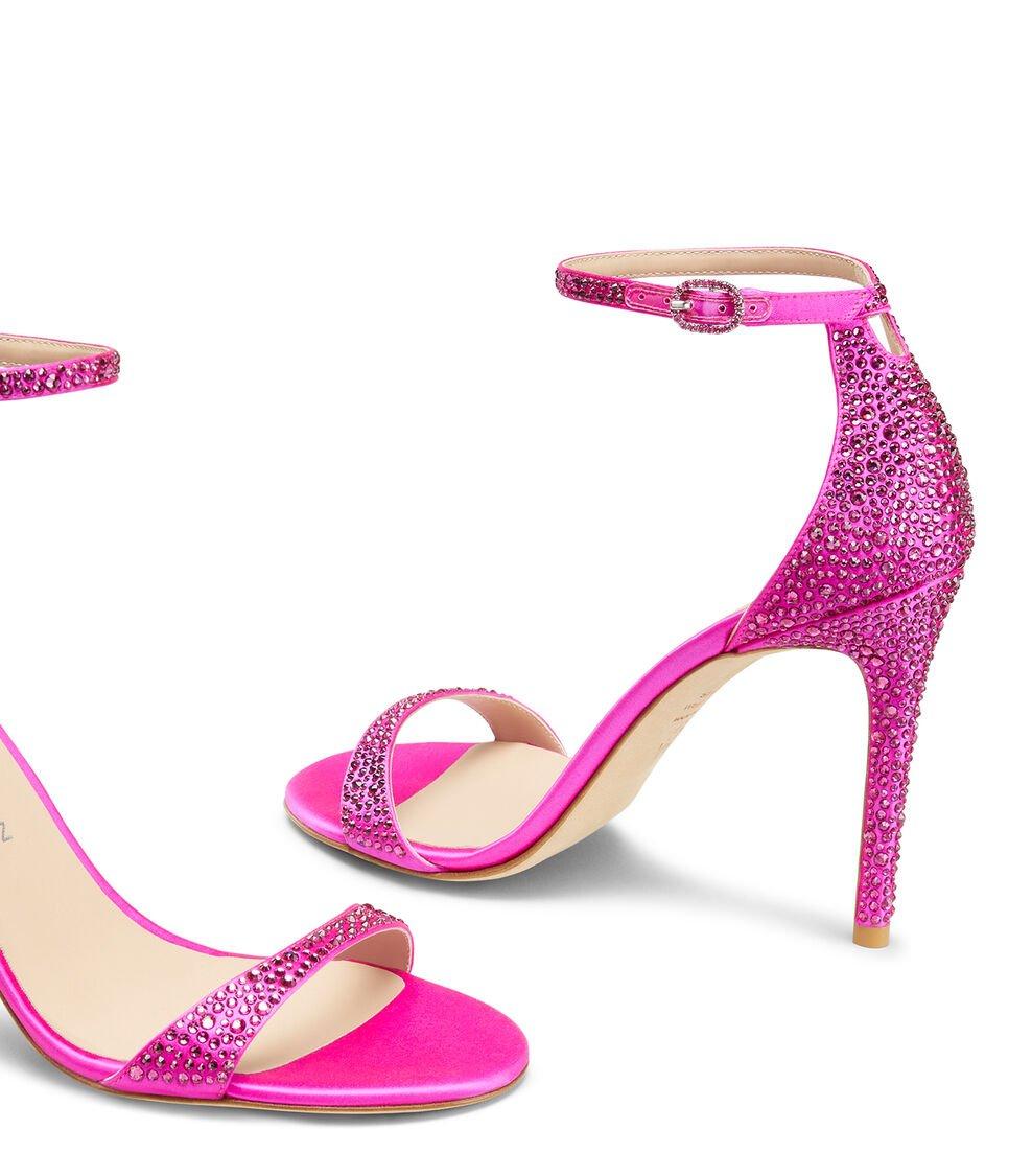 Stuart Weitzman NUDIST SHINE 100 SANDAL en FUCSIA de Mujer | Stuart Weitzman® Liquidación