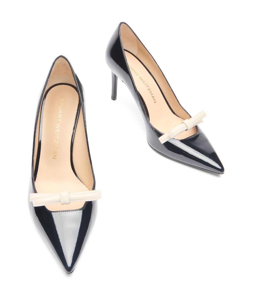 Stuart Weitzman STUART FELICITY 85 PUMP en NEGRO/CREMA de Mujer | Stuart Weitzman® Outlet