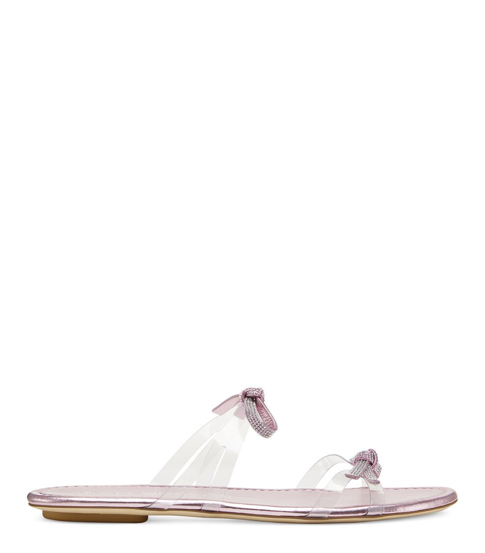 Stuart Weitzman SW BOW SLIDE en ALGODÓN DE AZÚCAR de Mujer | Stuart Weitzman®