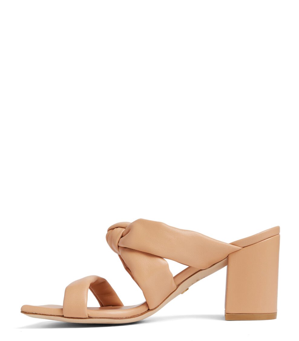 Stuart Weitzman PLAYA 75 KNOT BLOCK SLIDE en ROJIZO de Mujer | Stuart Weitzman® Rebajas top