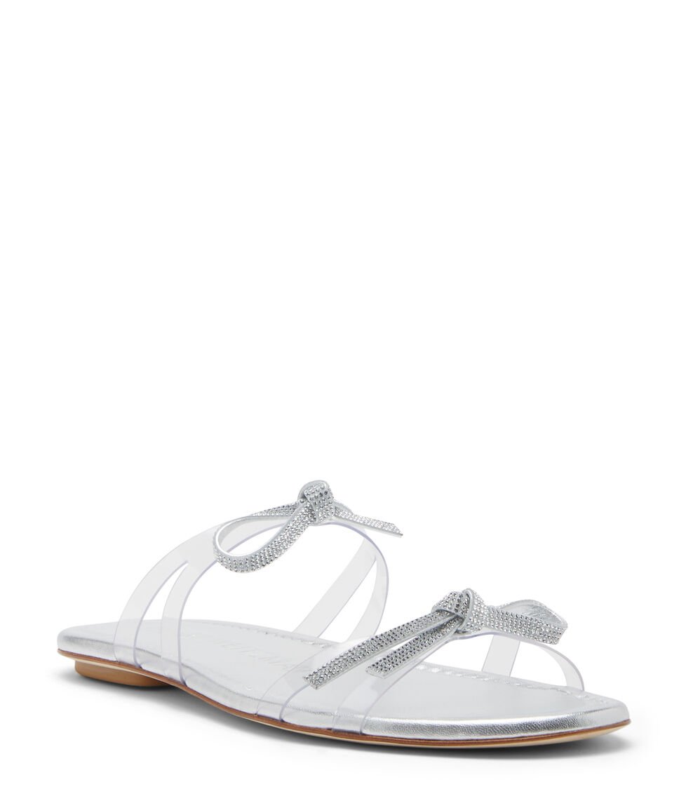 Stuart Weitzman SW BOW SLIDE en PLATEADO de Mujer | Stuart Weitzman® Envío gratis