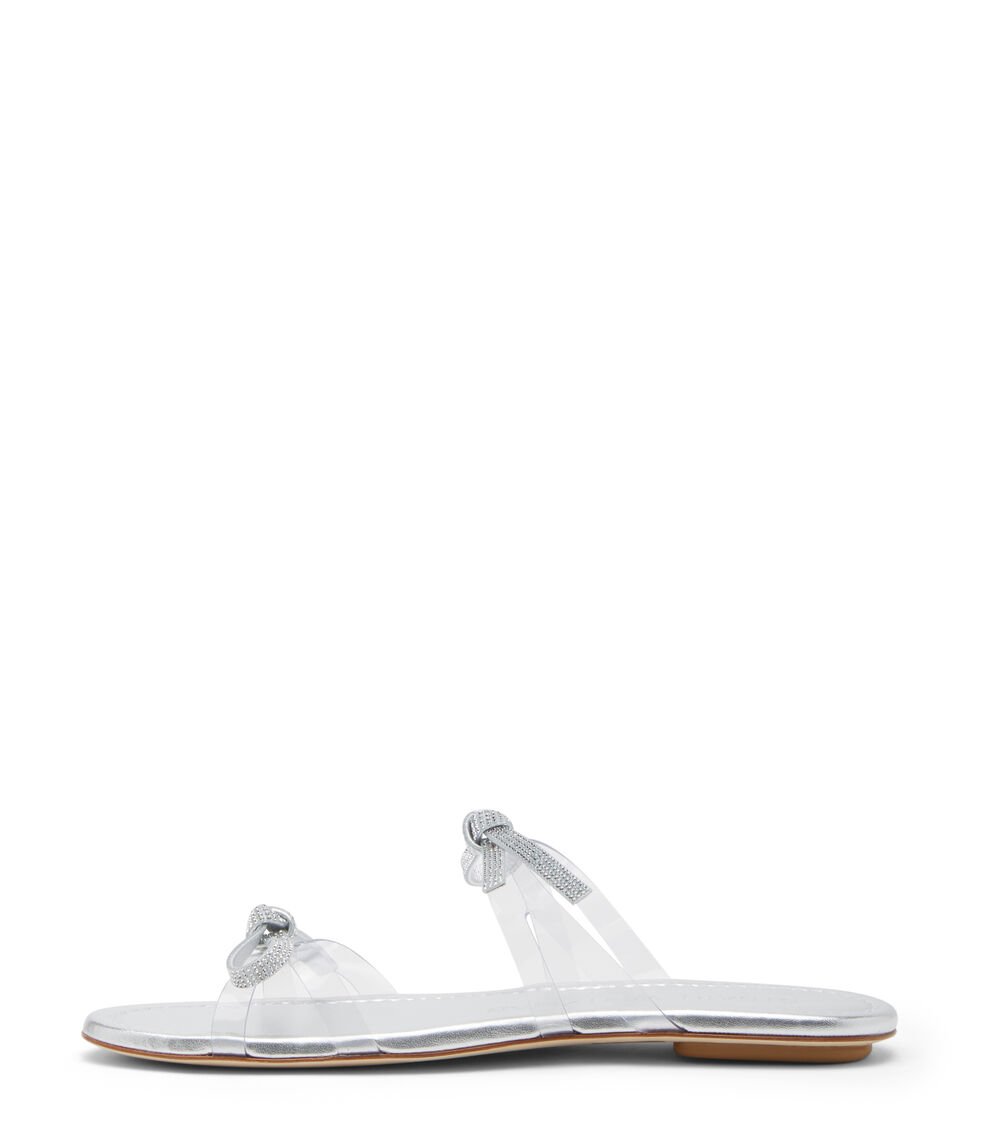 Stuart Weitzman SW BOW SLIDE en PLATEADO de Mujer | Stuart Weitzman® Envío gratis