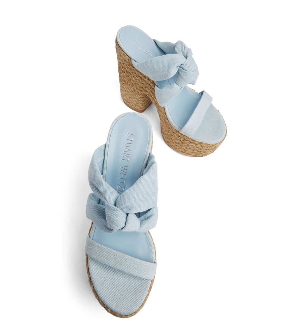 Stuart Weitzman PLAYA SOHIGH 145 KNOT PLATFORM SLIDE en LIGHT de Mujer | Stuart Weitzman® ÚLTIMAS EDICIONES