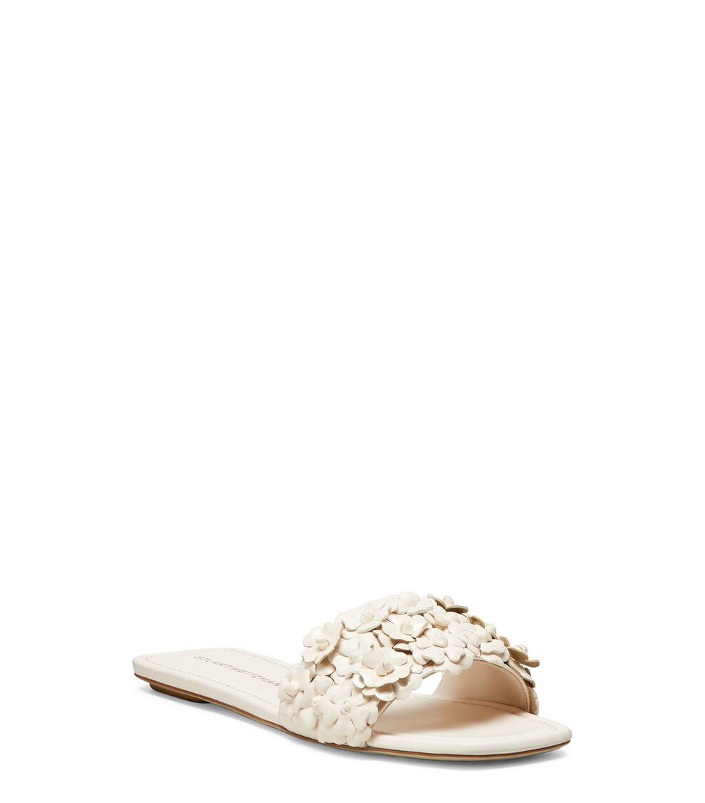Stuart Weitzman MEADOW FLAT SLIDE en SEASHELL de Mujer | Stuart Weitzman® Últimos 2 días