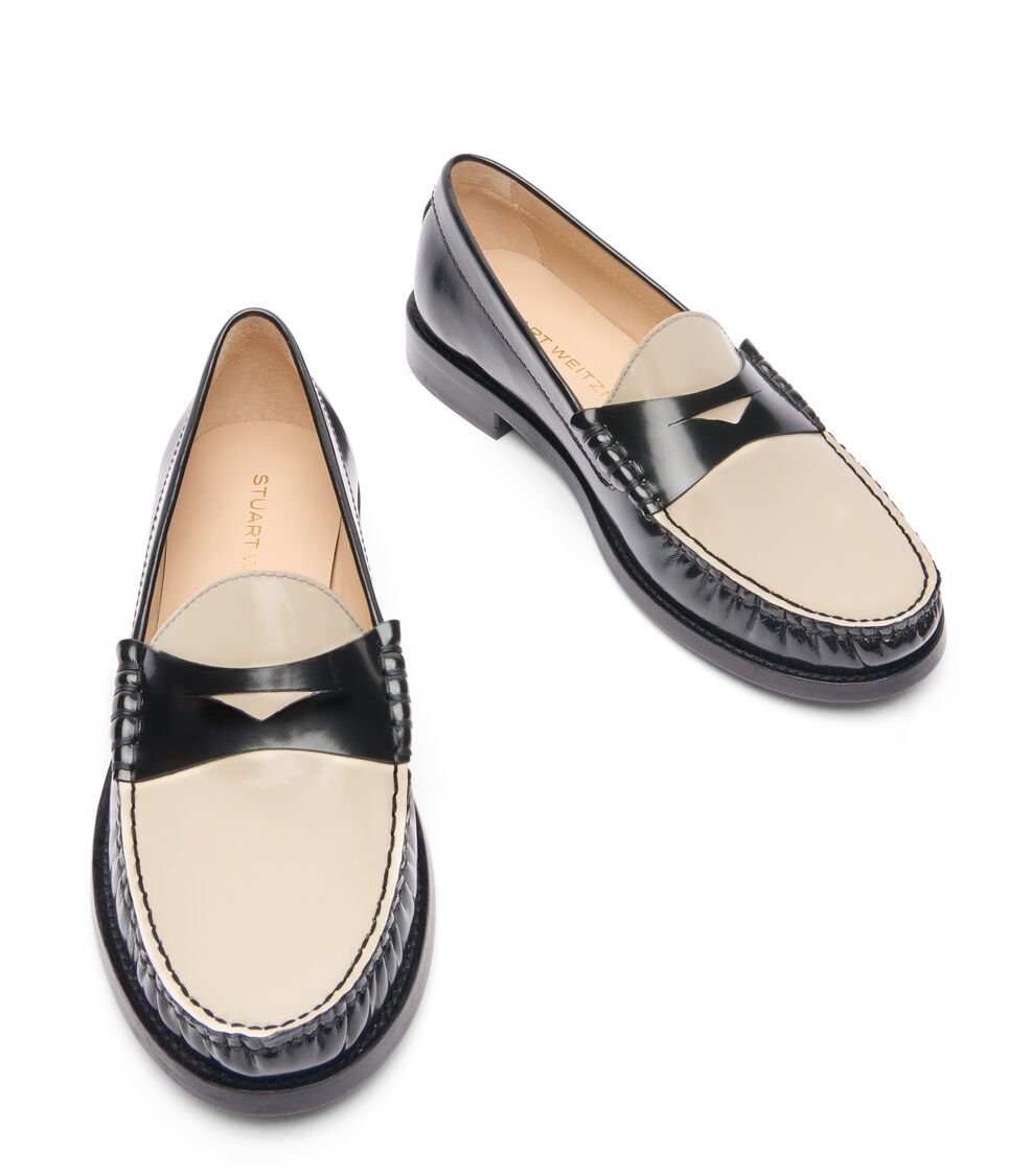 Stuart Weitzman LOTTIE LOAFER en NEGRO/CREMA de Mujer | Stuart Weitzman® Tienda de fábrica
