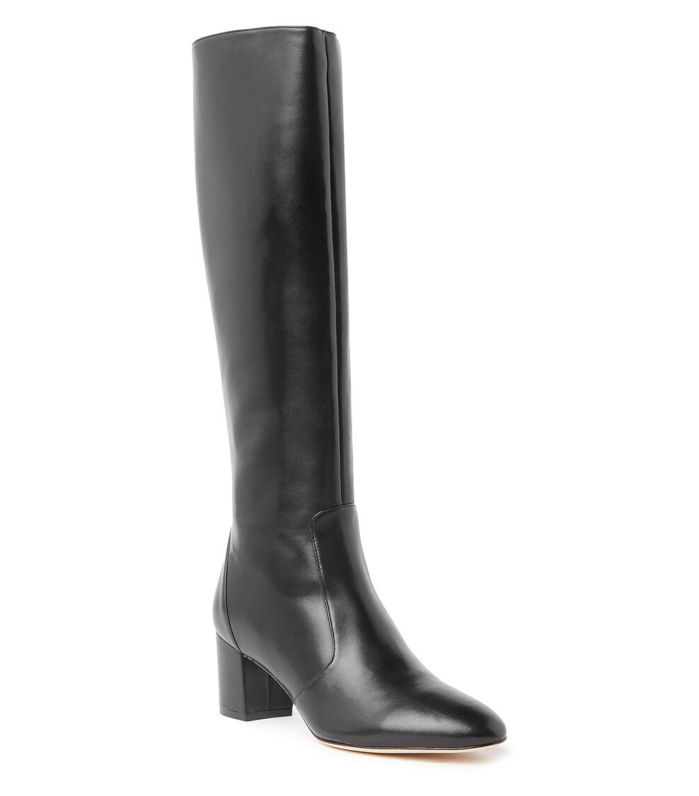 Stuart Weitzman YULIANA 60 KNEE-HIGH ZIP BOOT en NEGRO de Mujer | Stuart Weitzman® Descuentos del mes