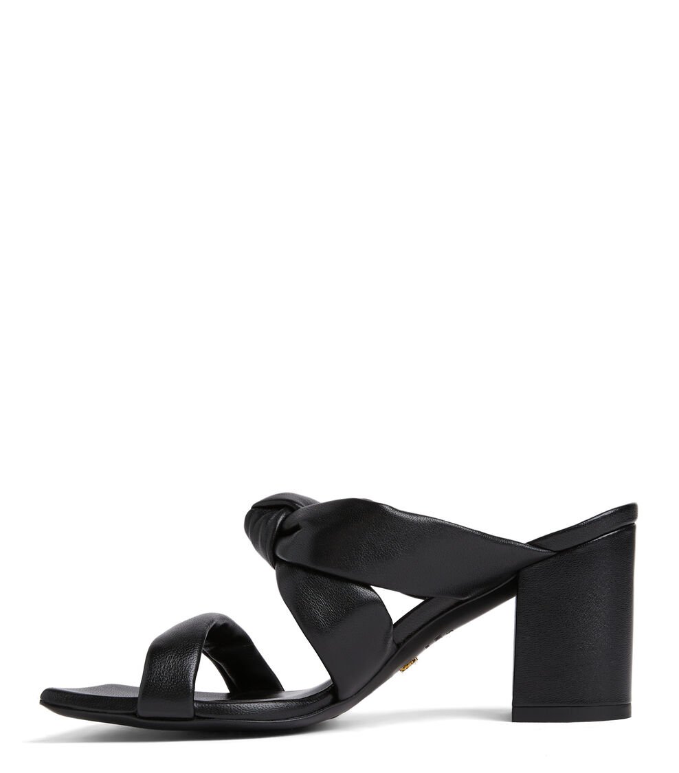 Stuart Weitzman PLAYA 75 KNOT BLOCK SLIDE en NEGRO de Mujer | Stuart Weitzman® En línea