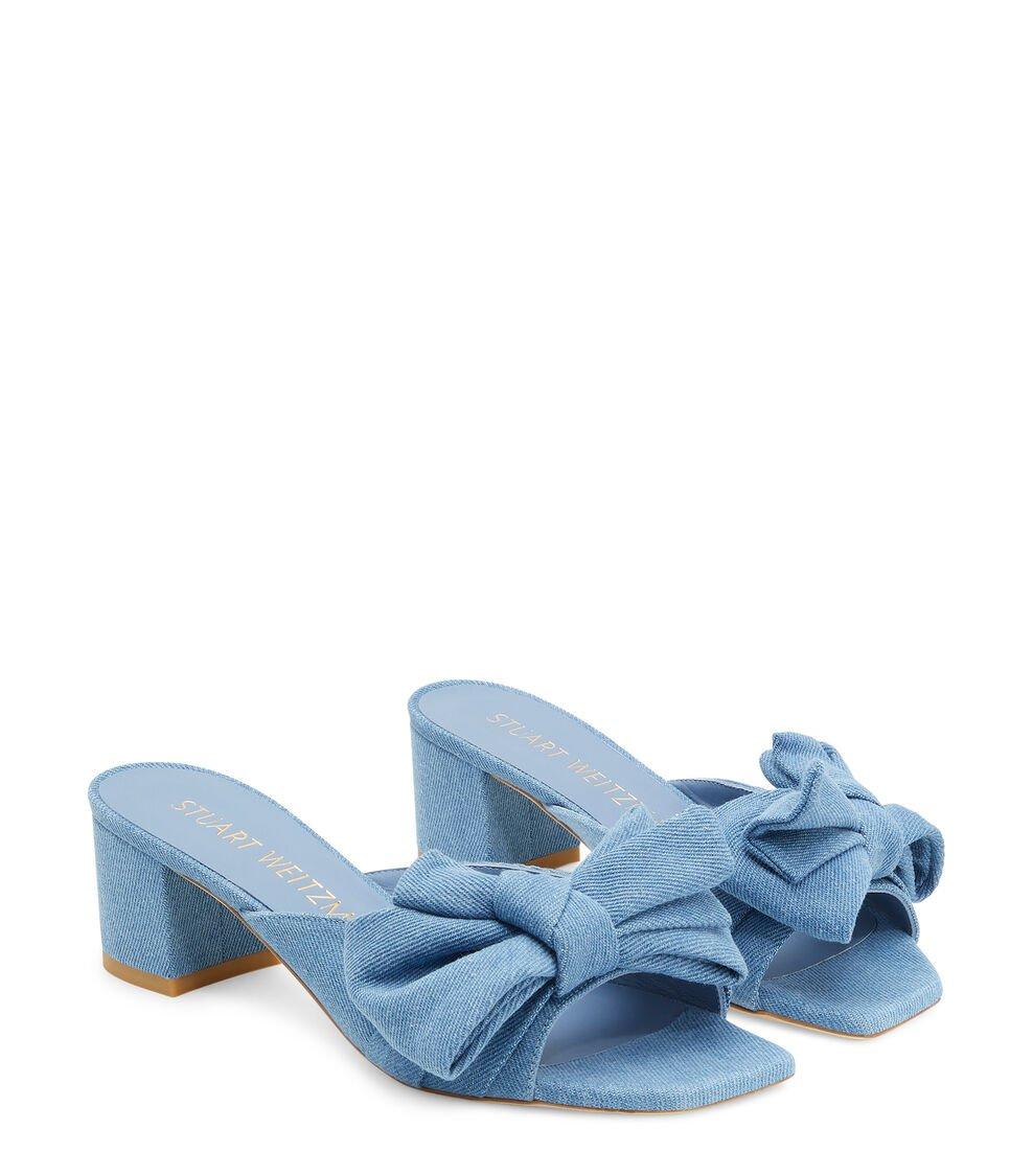 Stuart Weitzman LOVEKNOT 50 BLOCK SLIDE en LAVADO de Mujer | Stuart Weitzman® Outlet