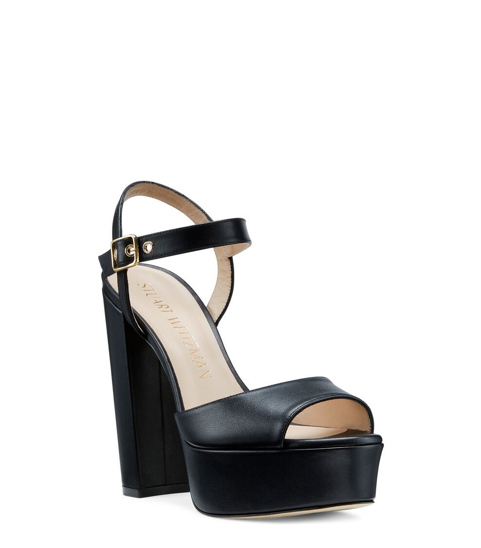 Stuart Weitzman RYDER 95 PLATFORM SANDAL en NEGRO de Mujer | Stuart Weitzman® Gran oferta