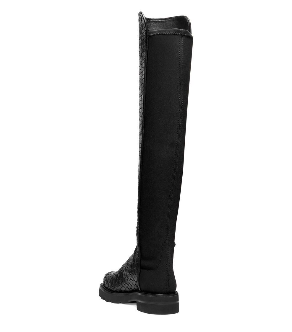 Stuart Weitzman 5050 LIFT WOVEN BOOT en NEGRO de Mujer | Stuart Weitzman® Descuento