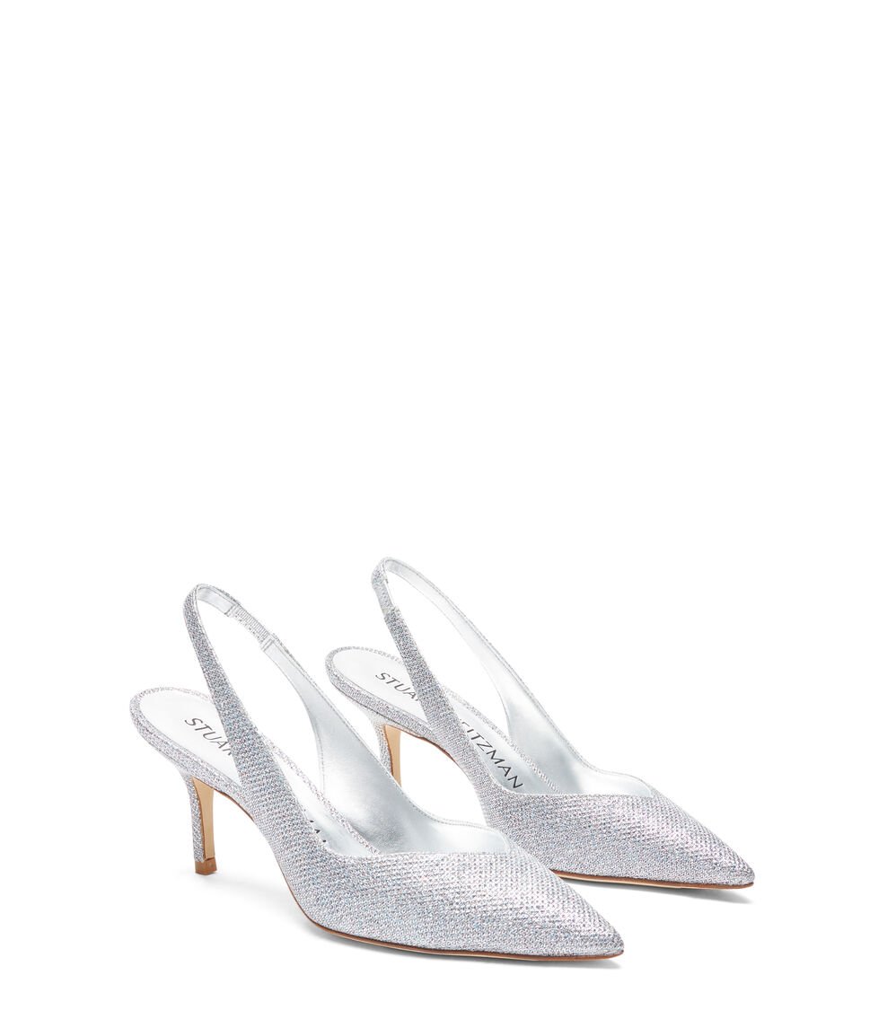 Stuart Weitzman EVA 75 SLINGBACK en PLATA de Mujer | Stuart Weitzman® Últimos 3 días