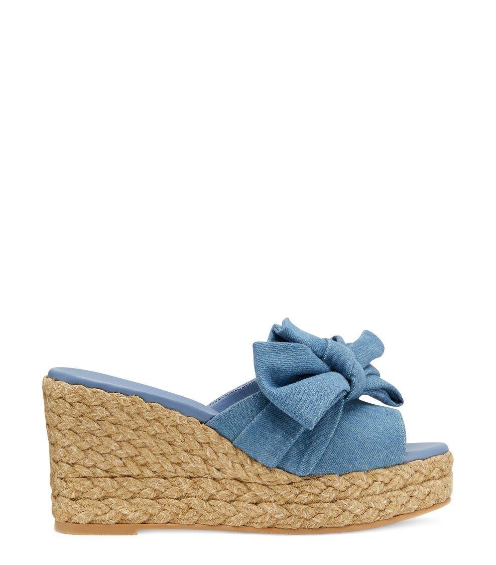 Stuart Weitzman LOVEKNOT ESPADRILLE WEDGE SLIDE en LIGHT de Mujer | Stuart Weitzman® Oferta especial de fábrica
