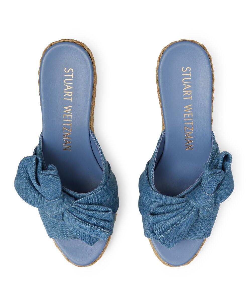 Stuart Weitzman LOVEKNOT ESPADRILLE WEDGE SLIDE en LIGHT de Mujer | Stuart Weitzman® Oferta especial de fábrica