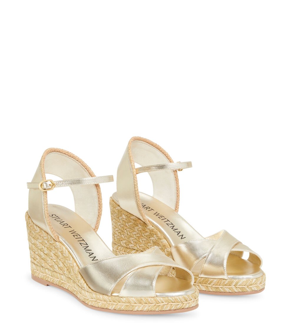 Stuart Weitzman MIRELA II ESPADRILLE WEDGE en OROCLARO de Mujer | Stuart Weitzman® Liquidación
