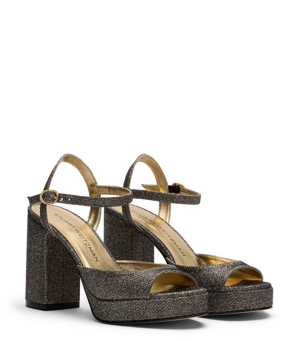 Stuart Weitzman DAYNA II PLATFORM SANDAL en NEW PYRITE de Mujer | Stuart Weitzman® Limitado a 3 días