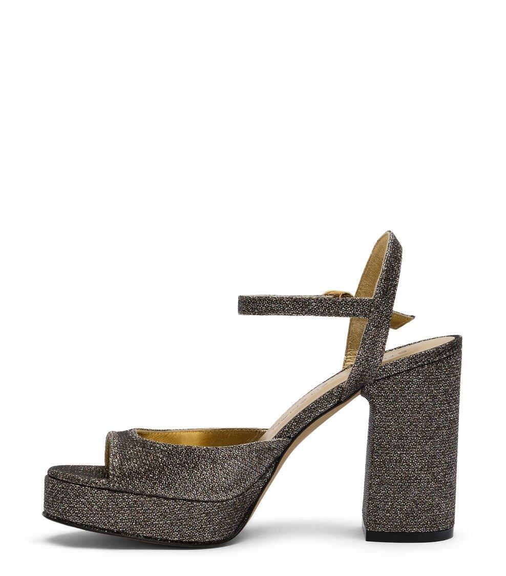 Stuart Weitzman DAYNA II PLATFORM SANDAL en NEW PYRITE de Mujer | Stuart Weitzman® Limitado a 3 días
