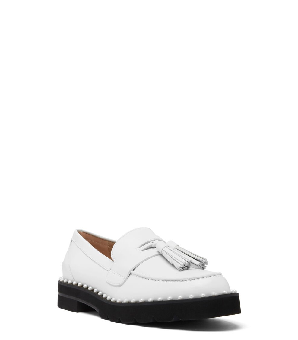 Stuart Weitzman MILA LIFT PEARL LOAFER en BLANCO de Mujer | Stuart Weitzman® Última moda