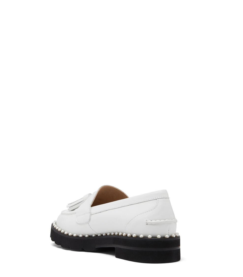 Stuart Weitzman MILA LIFT PEARL LOAFER en BLANCO de Mujer | Stuart Weitzman® Última moda