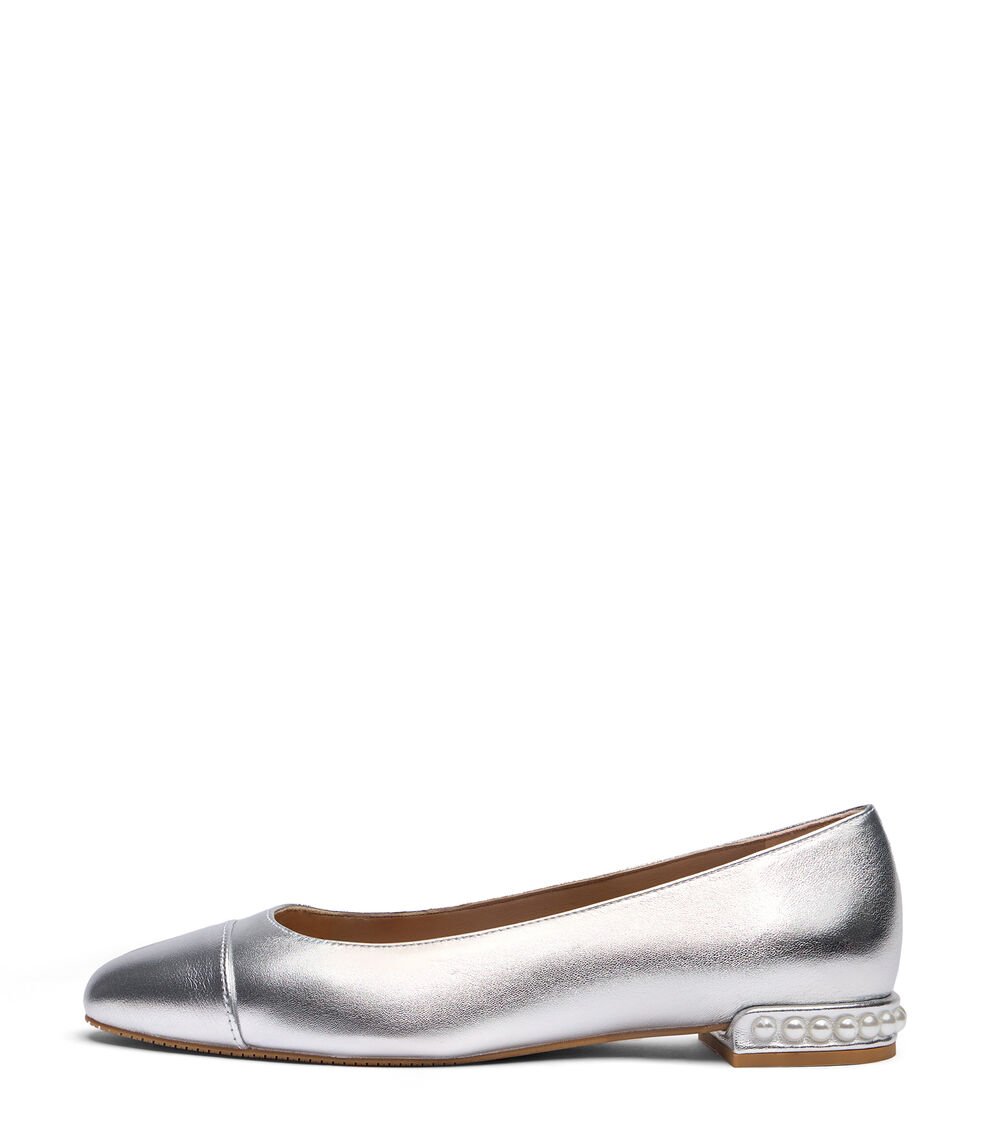 Stuart Weitzman PEARL FLAT en PLATA de Mujer | Stuart Weitzman® Ofertas especiales