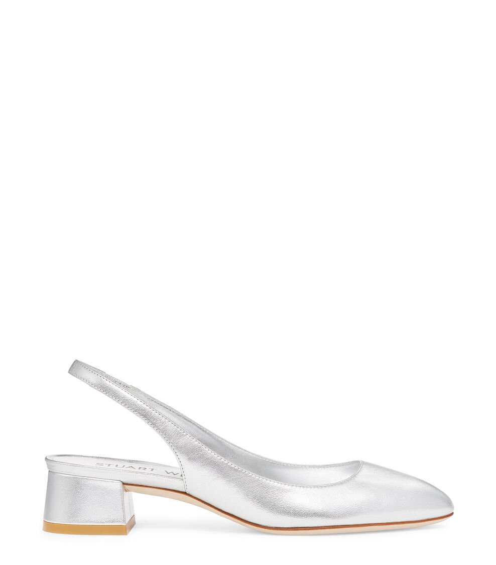 Stuart Weitzman VIVIENNE 35 SLINGBACK en PLATA de Mujer | Stuart Weitzman® Grandes ahorros