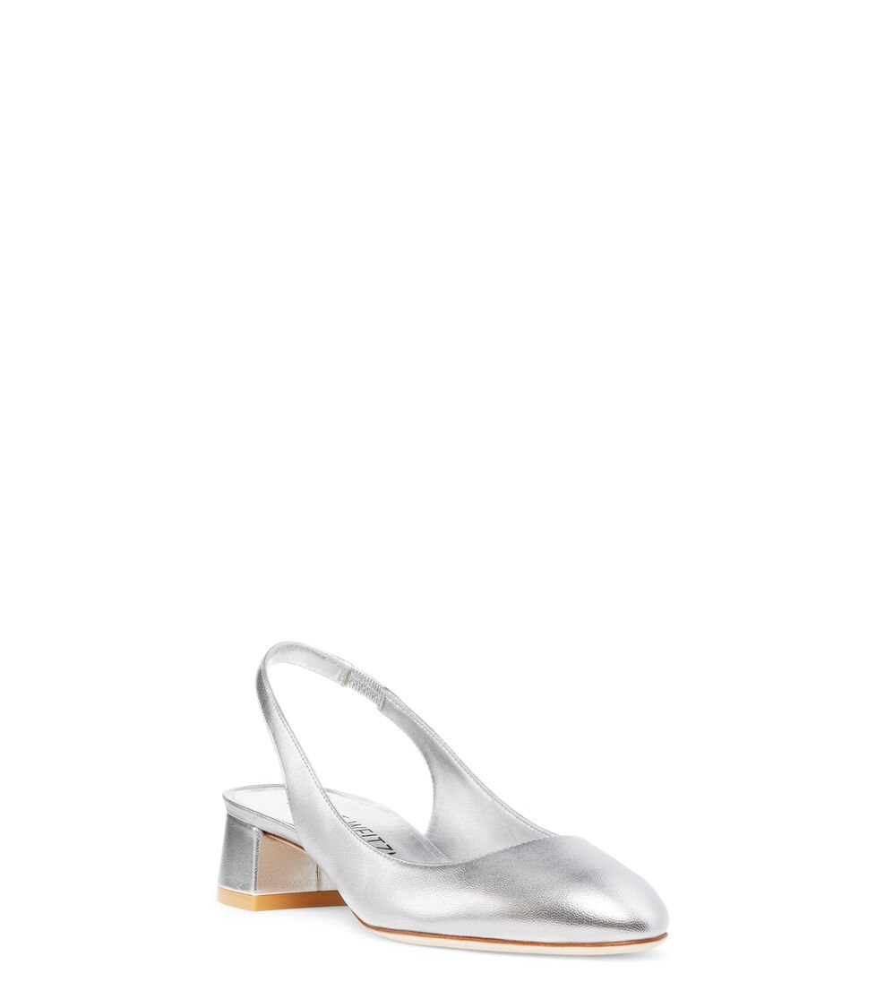 Stuart Weitzman VIVIENNE 35 SLINGBACK en PLATA de Mujer | Stuart Weitzman® Grandes ahorros
