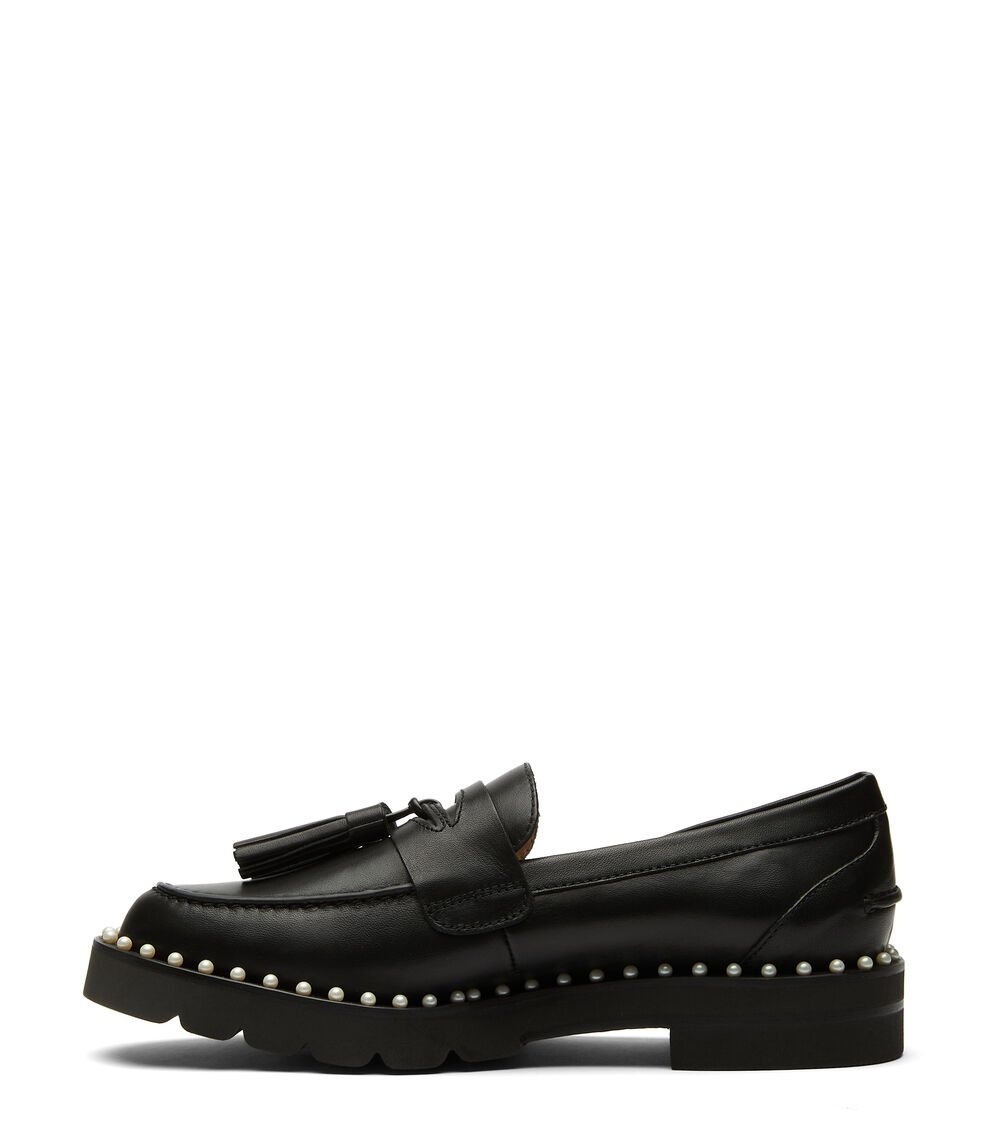 Stuart Weitzman MILA LIFT PEARL LOAFER en NEGRO de Mujer | Stuart Weitzman® Outlet online