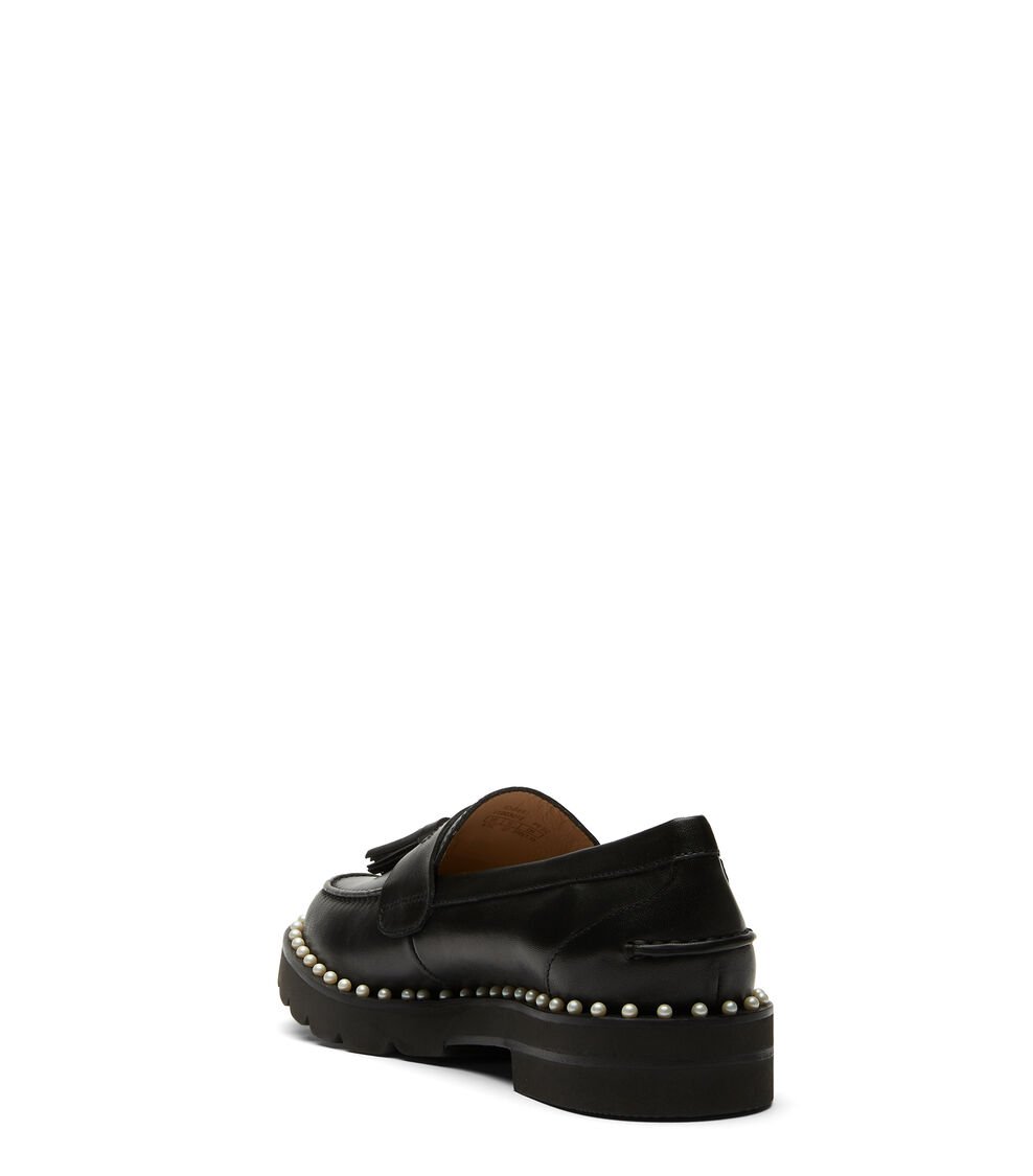 Stuart Weitzman MILA LIFT PEARL LOAFER en NEGRO de Mujer | Stuart Weitzman® Outlet online