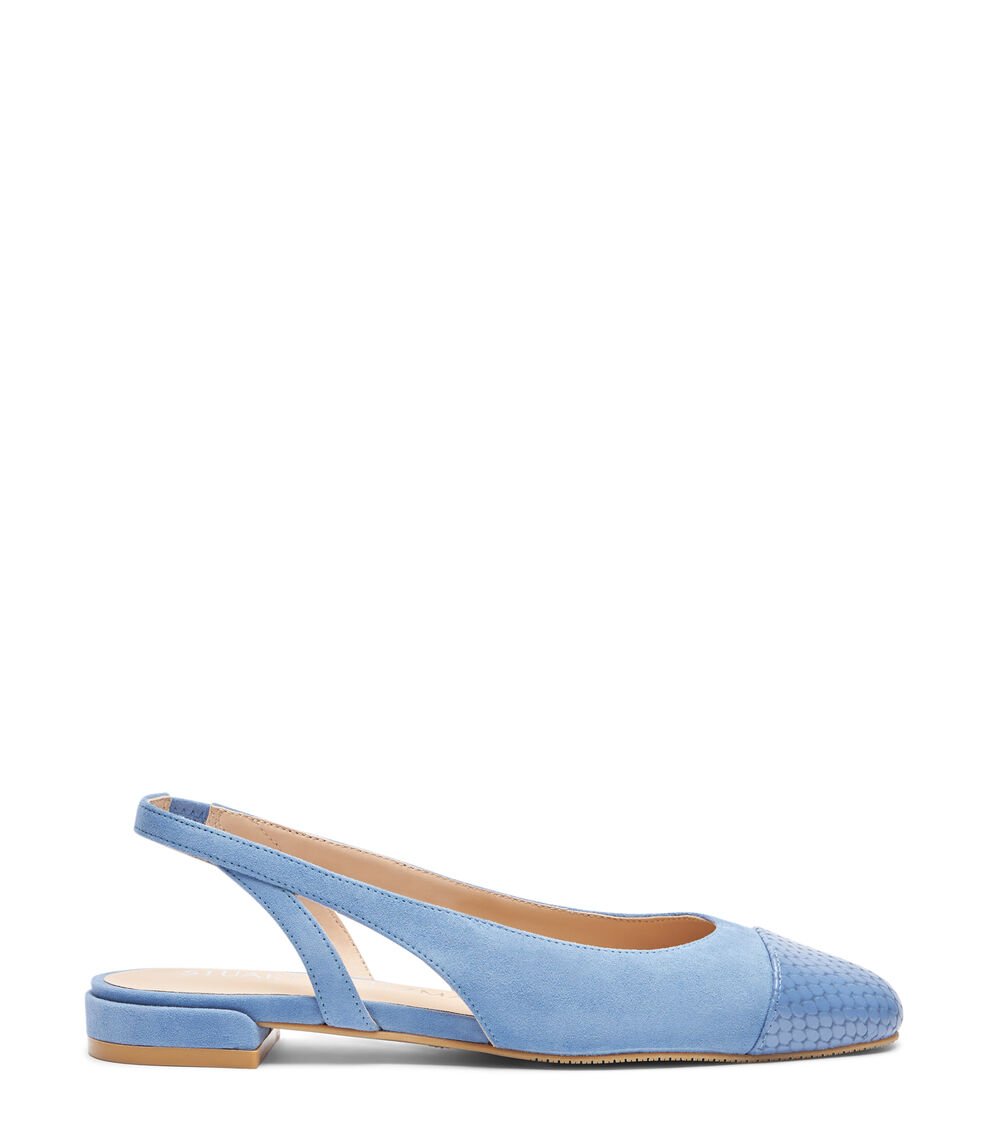 Stuart Weitzman SLEEK SLINGBACK en ACERO AZUL de Mujer | Stuart Weitzman® Oferta especial