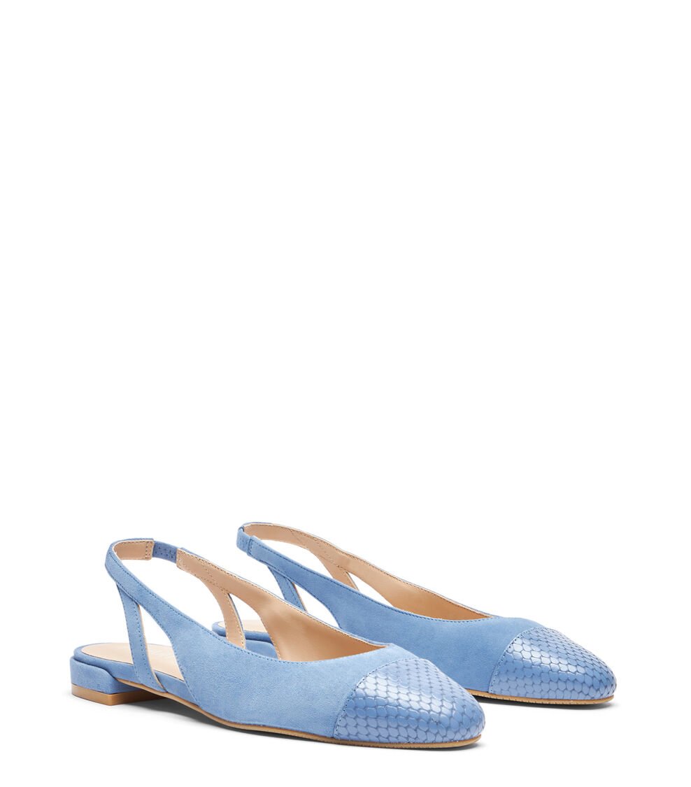 Stuart Weitzman SLEEK SLINGBACK en ACERO AZUL de Mujer | Stuart Weitzman® Oferta especial