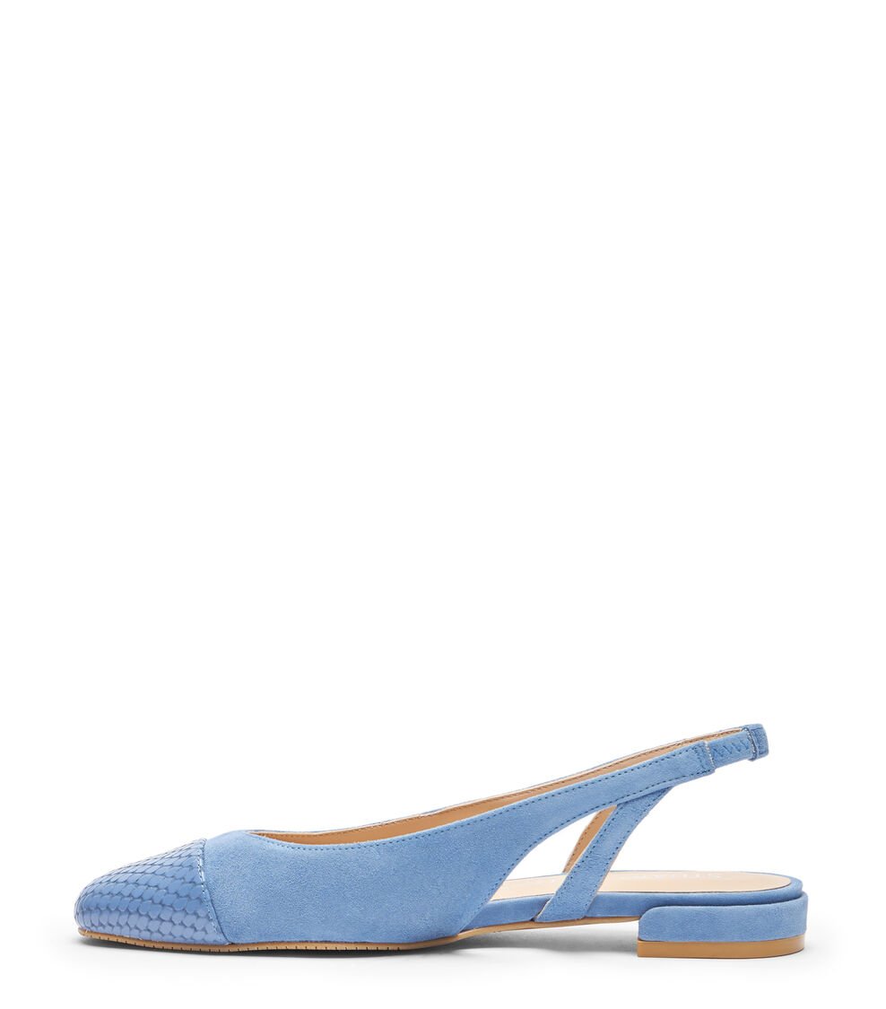 Stuart Weitzman SLEEK SLINGBACK en ACERO AZUL de Mujer | Stuart Weitzman® Oferta especial