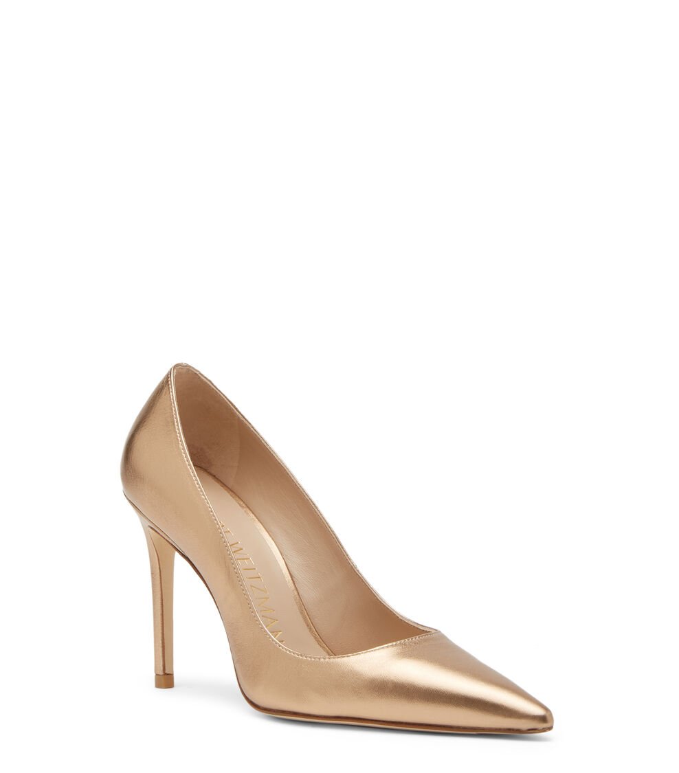 Stuart Weitzman STUART 100 PUMP en DORADO de Mujer | Stuart Weitzman® Precio ultrabajo