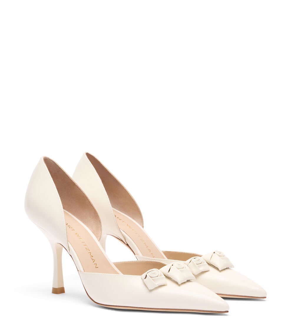 Stuart Weitzman ROSIE 85 DORSAY PUMP en CREMA de Mujer | Stuart Weitzman® Descuento