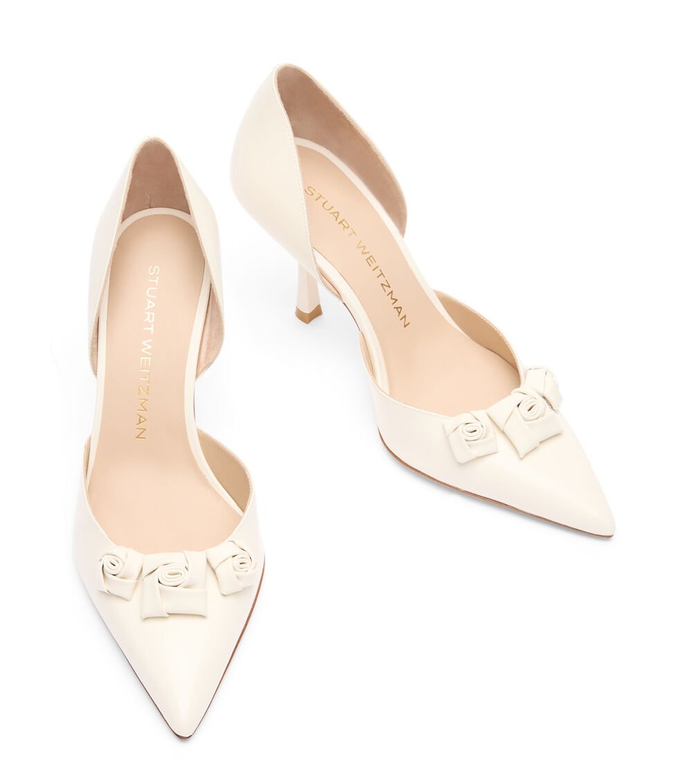 Stuart Weitzman ROSIE 85 DORSAY PUMP en CREMA de Mujer | Stuart Weitzman® Descuento