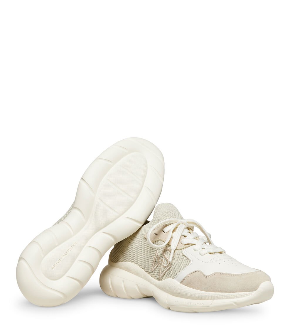 Stuart Weitzman 5050 SNEAKER en BEIGE CLARO/BLANCO HUESO de Mujer | Stuart Weitzman® Promoción por tiempo limitado