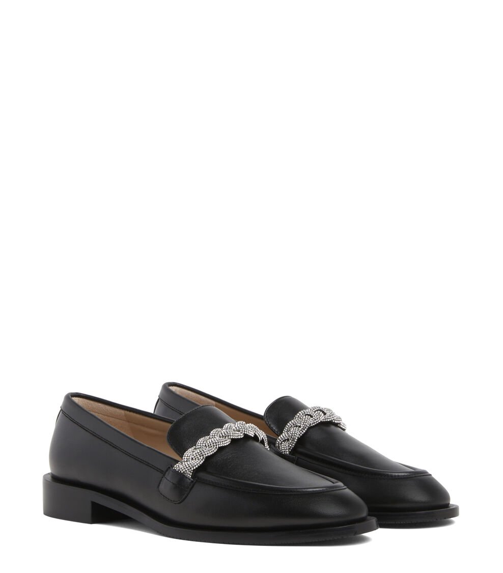 Stuart Weitzman PALMER HIGHSHINE LOAFER en NEGRO de Mujer | Stuart Weitzman® Solo hoy