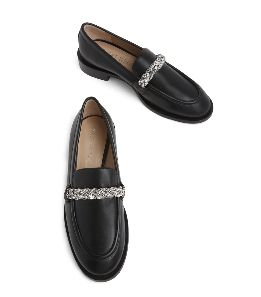 Stuart Weitzman PALMER HIGHSHINE LOAFER en NEGRO de Mujer | Stuart Weitzman® Solo hoy