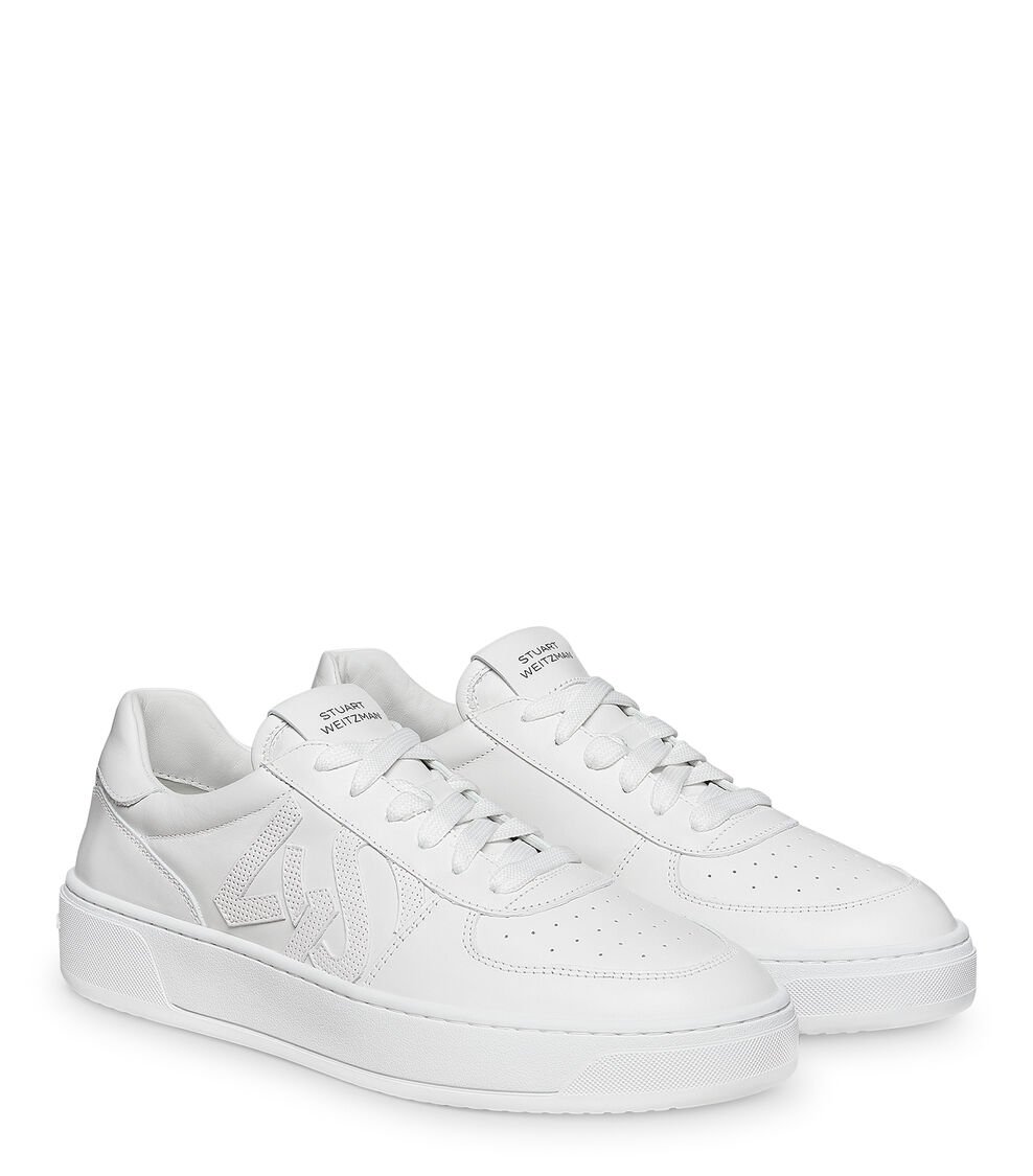 Stuart Weitzman SW COURTSIDE MONOGRAM SNEAKER en BLANCO de Mujer | Stuart Weitzman® Grandes descuentos